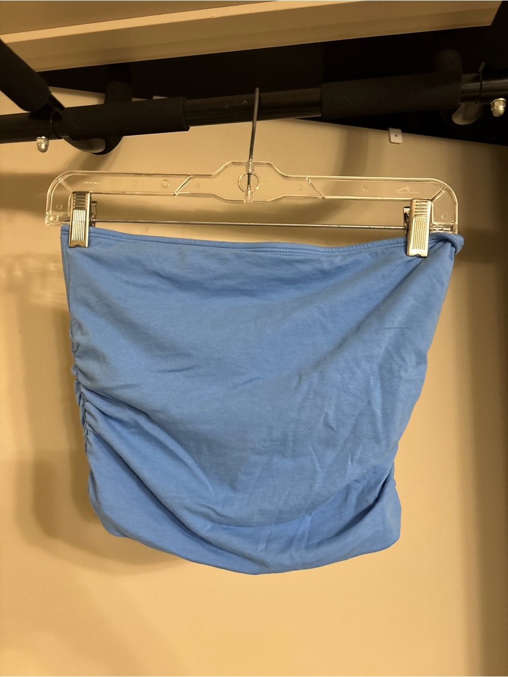 Blue Ruched Tube Top